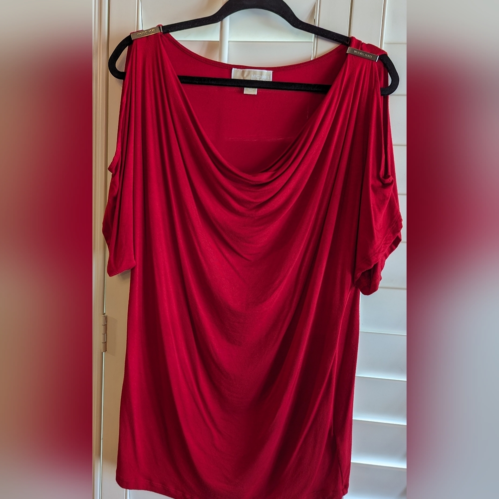 Michael Kors cold-shoulder tee with embellishments size Large